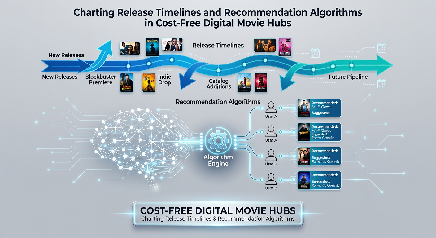 Dashboard showing release timelines and algorithm metrics for free streaming platforms