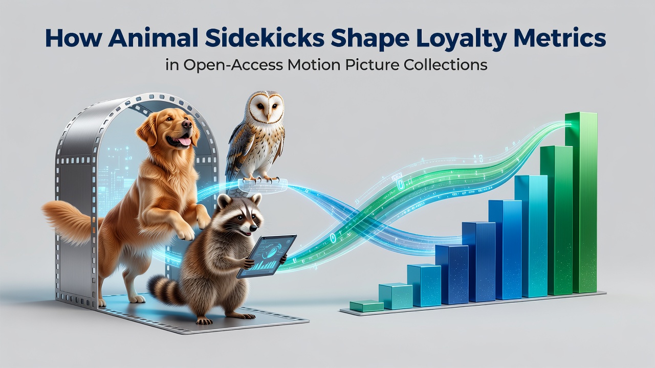 Animal sidekick characters featured in open-access film collections with viewer engagement overlays