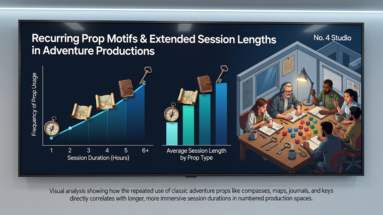 Data visualization of session lengths tied to prop motif frequency in adventure streams