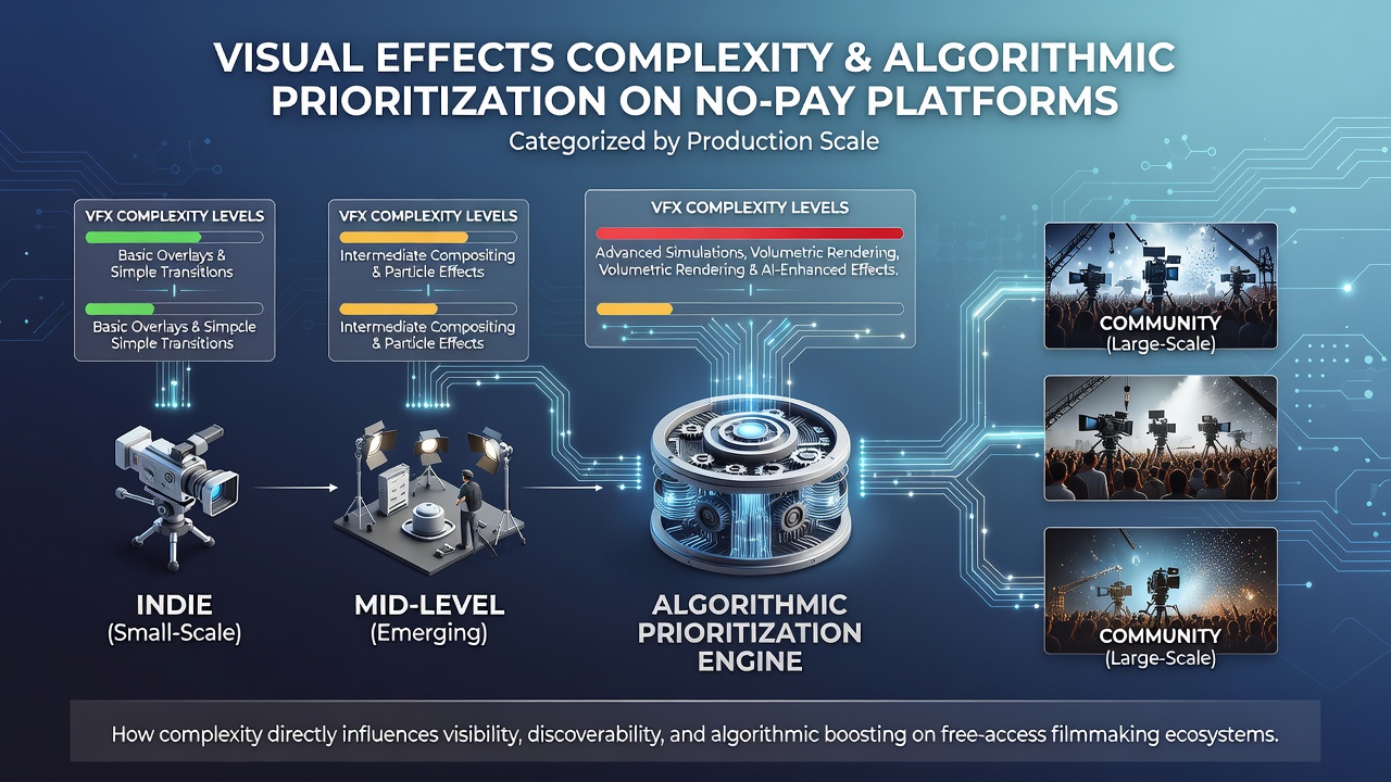 Visual effects breakdown across different film production scales on free streaming services