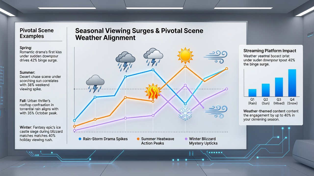 Stormy pivotal scene example illustrating seasonal viewing correlation on ad-supported platforms