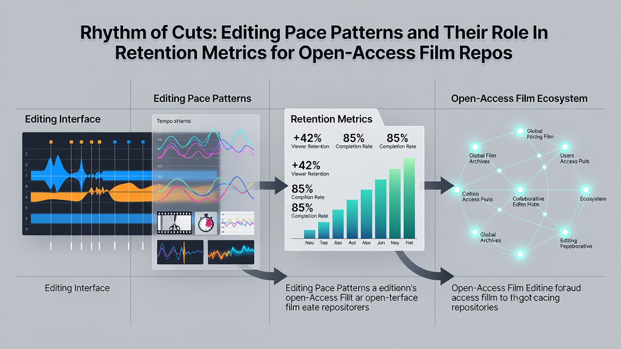 Graph displaying retention curves correlated with editing pace variations in free film repositories