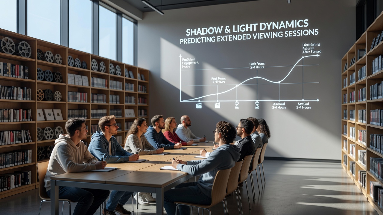 Cinematographic analysis of shadow and light patterns in film frames from public access archives