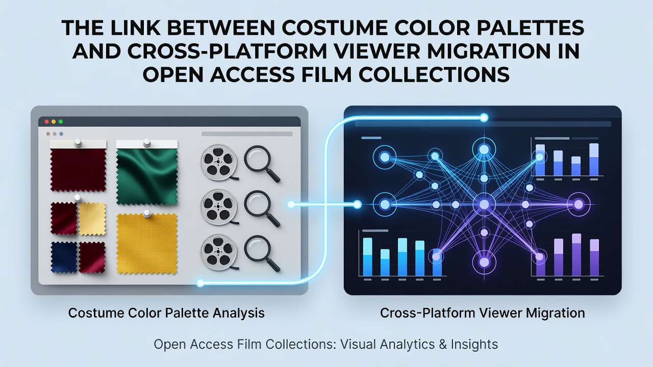 Costume color analysis chart showing palette shifts across open access film platforms