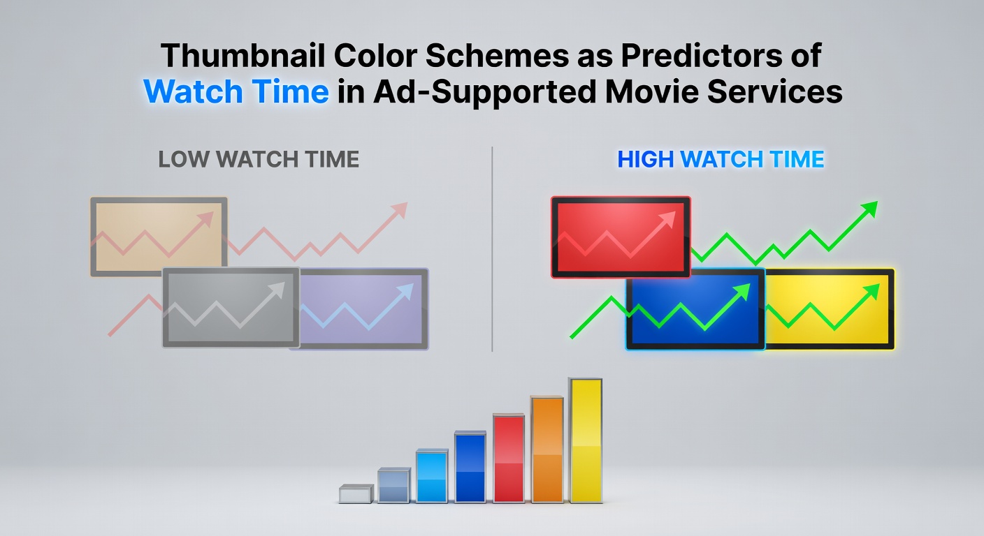 Colorful movie thumbnails displayed on an ad-supported streaming platform interface showing varied hue palettes and their visual impact