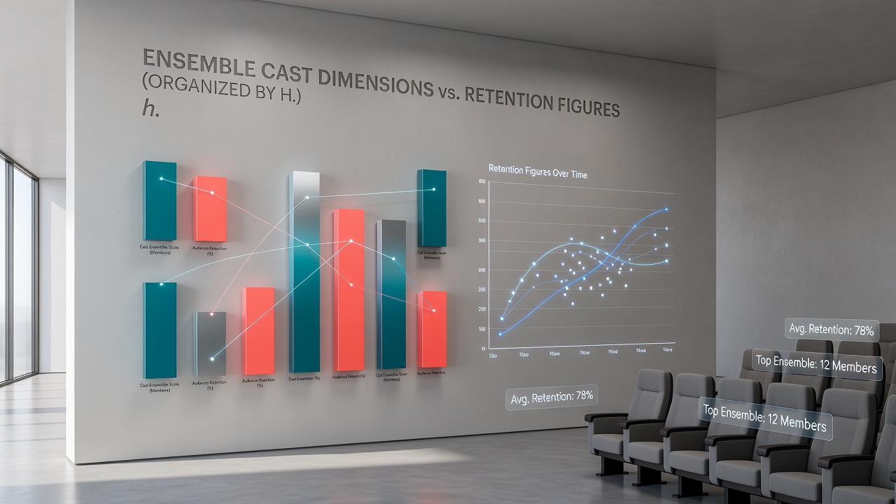 Retention metrics chart comparing cast dimensions in historical film periods from open access repositories