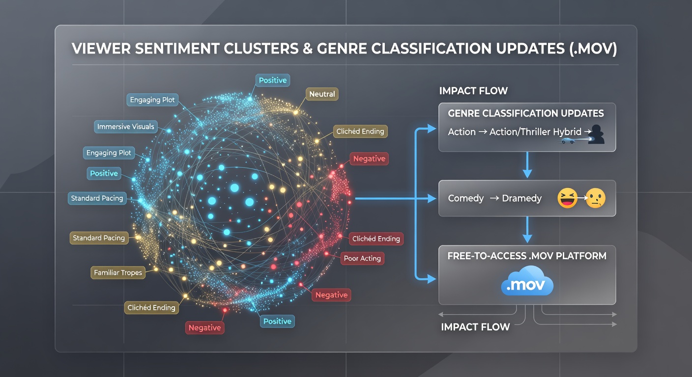 Chart showing genre classification changes driven by sentiment data in ad-supported streaming platforms